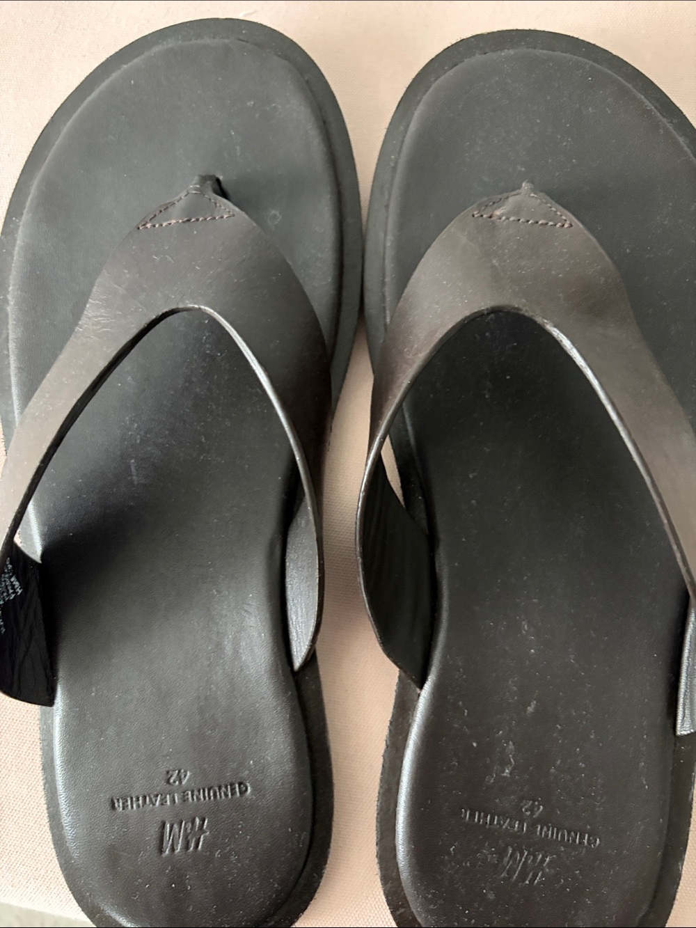 H&M Black Women's Leather Thong Sandals